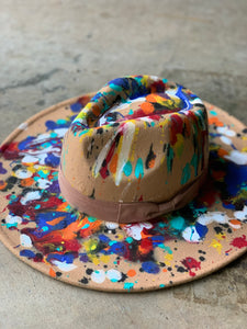 Drip Paint Wide Brim Fedora hat