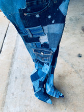 Load image into Gallery viewer, Thigh High Denim Patchwork Boots
