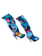 Mixed Print Patchwork Boots