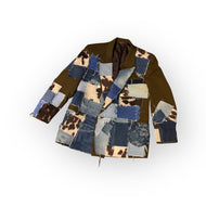 Cow-Print Patchwork Blazer