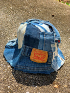 Blue Patchwork Bucket Hat
