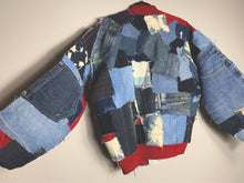 Load image into Gallery viewer, Red Patchwork Bomber Jacket
