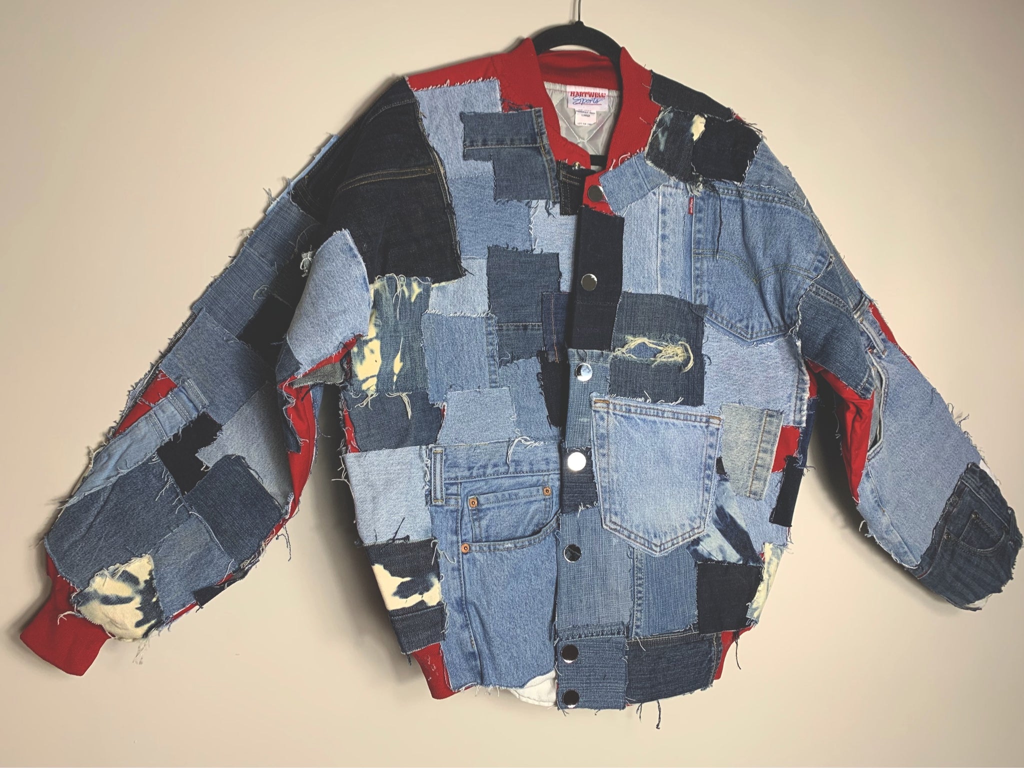 Red Patchwork Bomber Jacket – Splashed by DKG